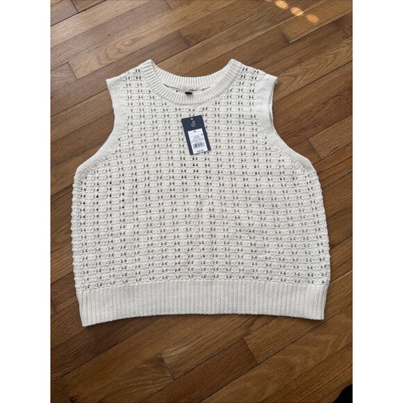 Universal Thread Women's Openwork Cream Sweater Vest Size XL - Picture 1 of 5